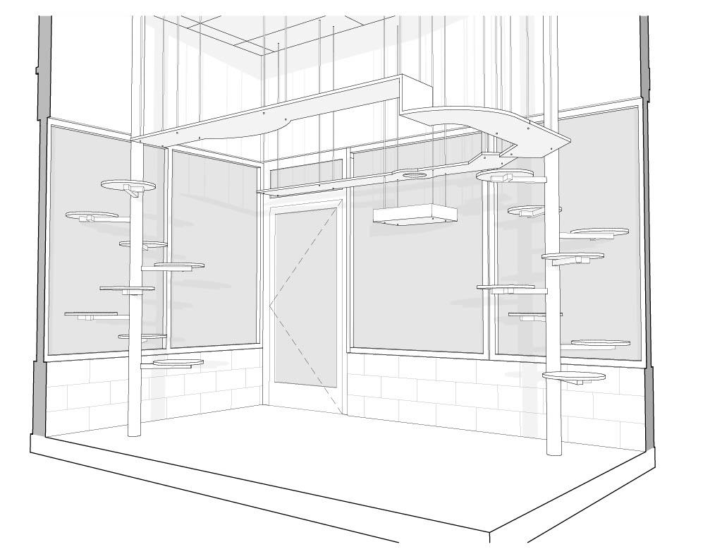 Cat Colony Climbing Structure - Custom walkway within the colony room for cat enrichment & engagement